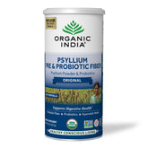 Organic India Psyllium Husk Powder bottle front showing organic fiber for daily digestion.