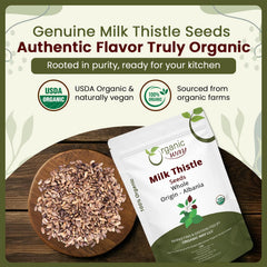 Organic Way Milk Thistle Seeds aroma highlights nutty scent for tea blends.