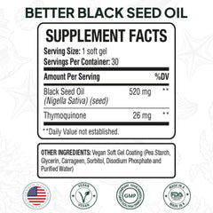 Organics Ocean Better Black Seed Oil capsules emphasize convenience and daily intake