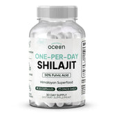 Organics Ocean One-Per-Day Shilajit capsule close-up for daily vitality.