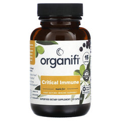 Organifi Critical Immune bottle front promoting immune support.
