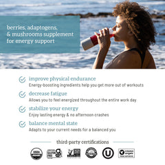 Organifi Red Juice supports digestion and immune health through lemon and mushrooms.