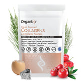 Organixx Collagen Bottle Label shows clean sourced collagen and vitamin C benefits.