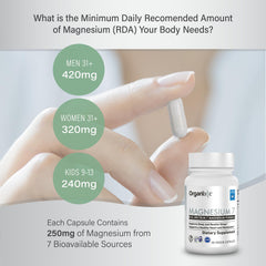 Organixx magnesium capsules close-up for easy daily dosing.