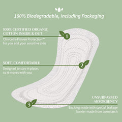 Organyc slim liner design for daytime comfort