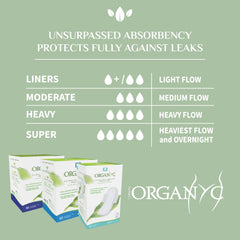 Organyc textured absorbent cotton pad highlights premium weave.