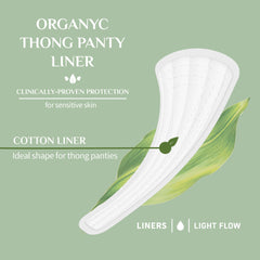Organyc ultra-thin panty liner offers breathable light-flow protection.