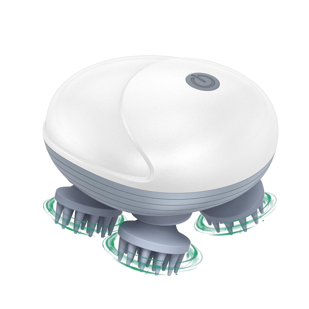 ORIA electric scalp massager head detail shows gentle touch for pet relaxation