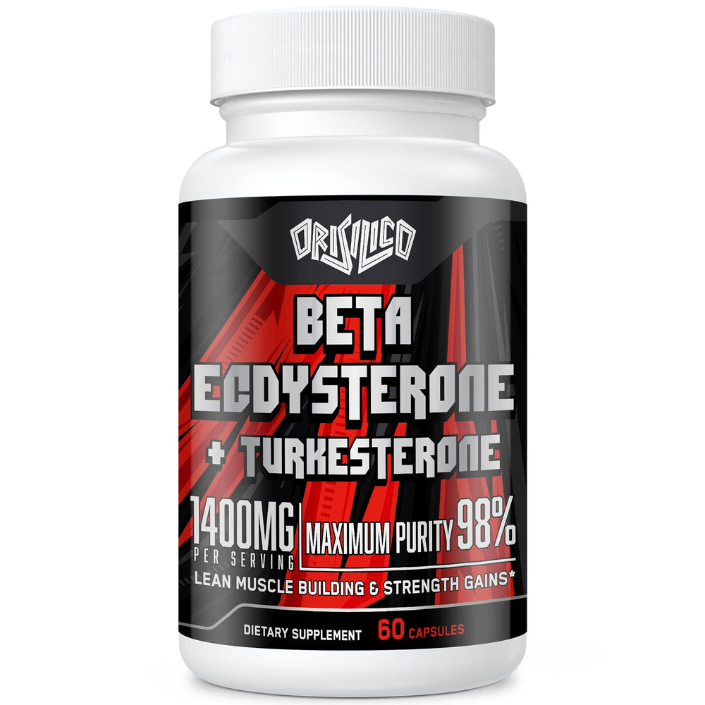 Orisilico beta-ecdysterone-turkesterone bottle showing premium formula for potential performance support