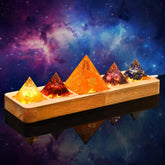 Ornalrist 5 Chakra Orgone Pyramid glowing softly for meditation ambiance