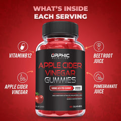ORPHIC NUTRITION ACV gummies closeup texture shows smooth bite and chew