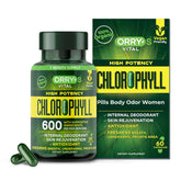 Orry's Vital chlorophyll bottle front highlights natural deodorant support for daily use.