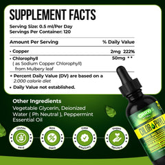Orry's Vital chlorophyll drops pour into water for easy daily refreshment