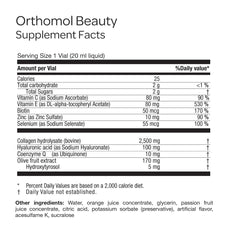 Orthomol Beauty Vial hyaluronic acid focus enhances moisture in skin.
