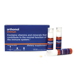 Orthomol Immun daily pack on kitchen counter for convenient daily wellness