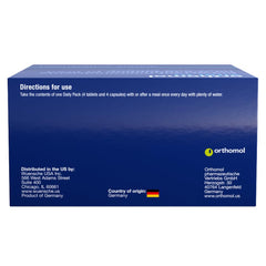 Orthomol Vital M nutrition label; highlights vitamins and minerals.