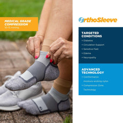 OrthoSleeve Diabetic Socks light compression to support feet while staying secure in shoes