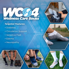 OrthoSleeve WC4 light gradient compression supports feet gently.