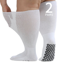 Orthostride Wide Diabetic Socks with non-slip grip for stable footing on slick floors.
