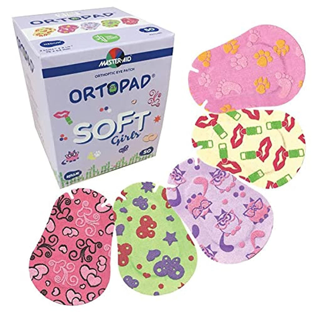 Ortopad Soft Bamboo eye patches with textured accents for gentle daytime patching.