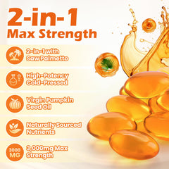 ORVAE pumpkin seed oil softgels pack highlighting a high-potency serving.