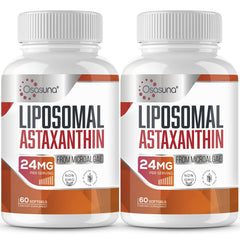 Osasuna Liposomal Astaxanthin bottle highlighting high-absorption antioxidant support
