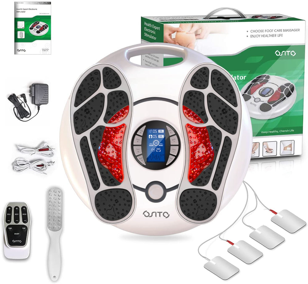OSITO EMS foot massager front view ready for circulation-focused session.