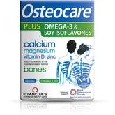 Osteocare Plus bottle with calcium-omega3 capsules for bone support.