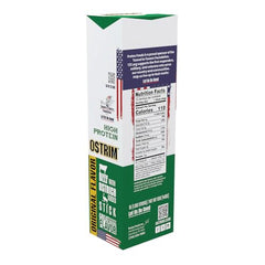 Ostrim Original ingredients highlight beef and ostrich blend for a savory snack.