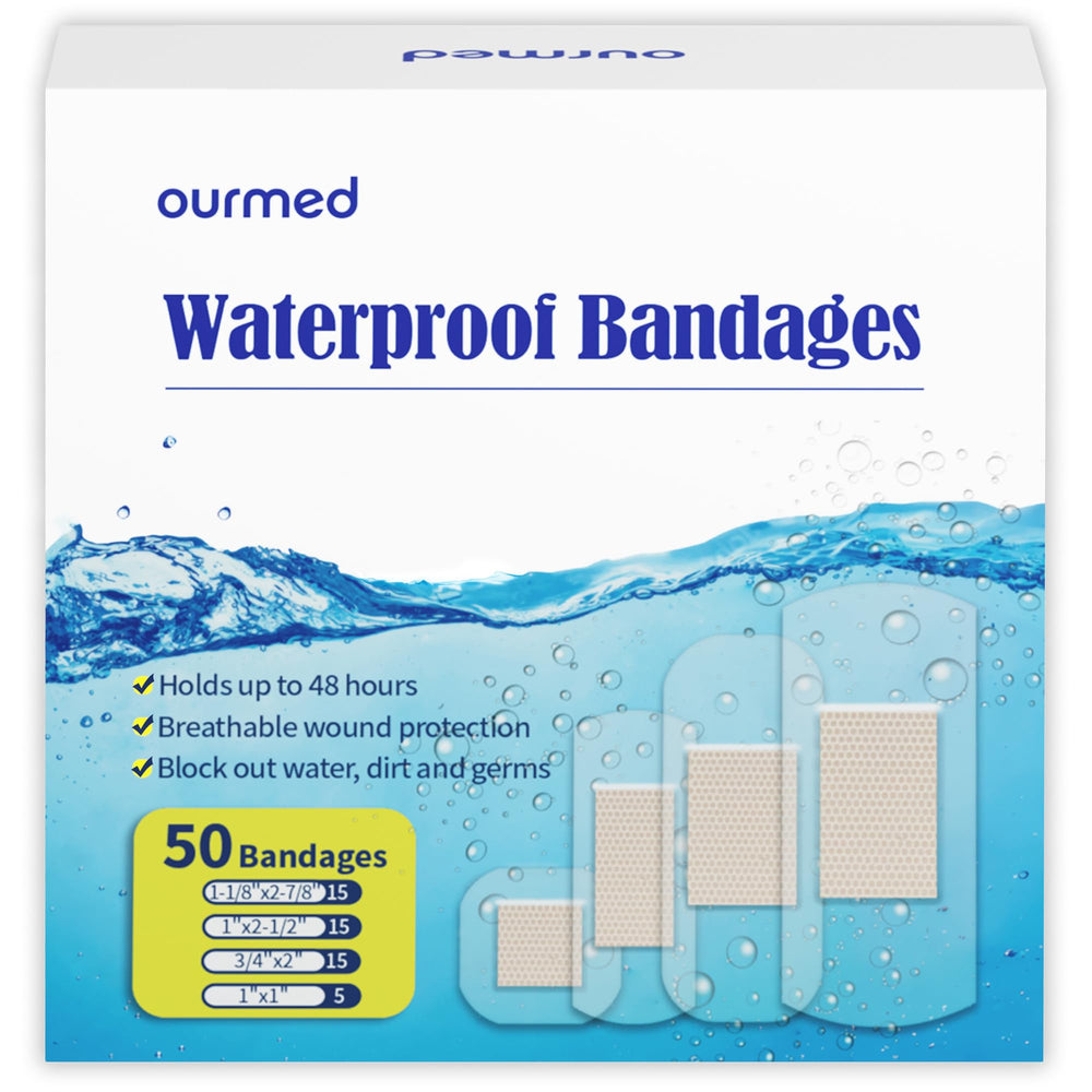 Ourmed curitas impermeables para baño brindan protección contra agua y suciedad.