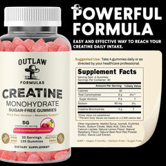 Close-up texture of Outlaw Formulas Creatine Monohydrate Gummies.