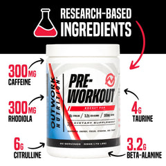 Outwork Nutrition preworkout scoop beside shaker for fast, flavorful energy boost.