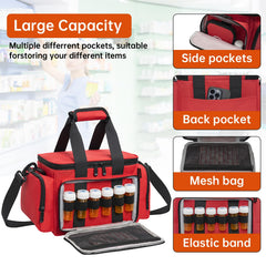 OUUTMEE medicine bag mesh pocket keeps small boxes neatly separated