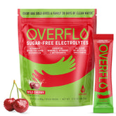 Overflo electrolyte powder wild cherry packet for clean hydration