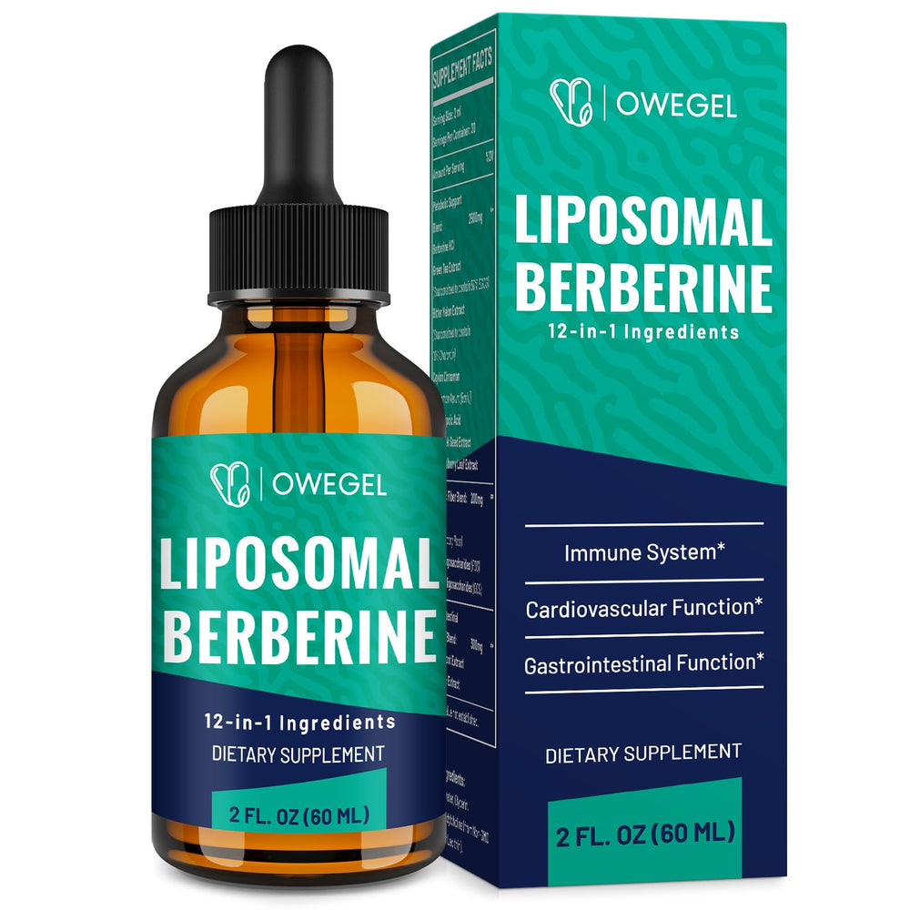 owegel berberine hcl liquid drops bottle shows convenient daily dose for an easy routine