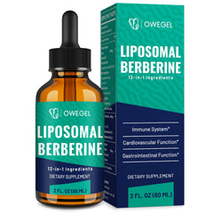 owegel berberine hcl liquid drops bottle shows convenient daily dose for an easy routine