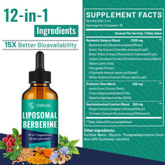 owegel berberine hcl liquid drops pour precise dispensing supports consistent daily intake