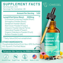 Owegel Lymphatic Drops with dropper dispense offering easy daily dosing.
