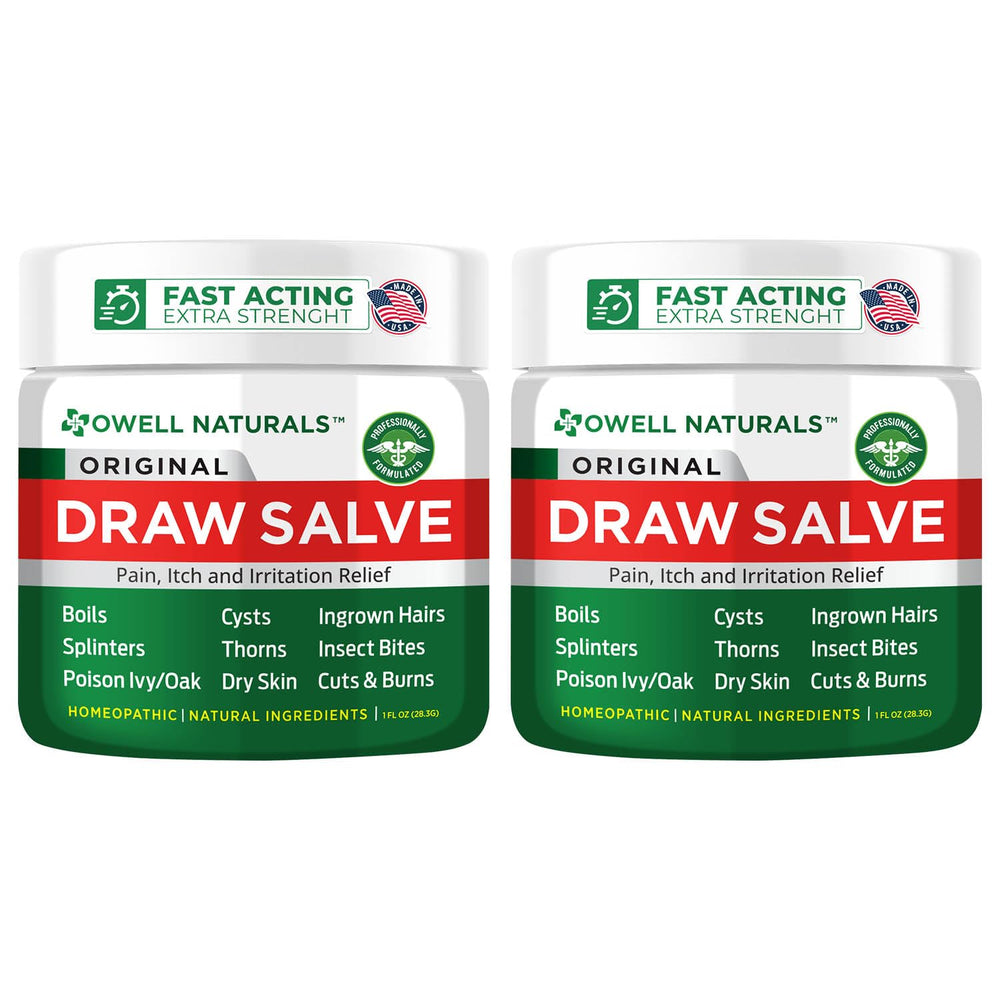 OWELL NATURALS drawing salve 2oz pack highlights a natural formula for skin comfort.