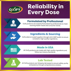 Oxify gluten-free and non-GMO badge on packaging.