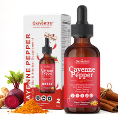 Oxiventra Cayenne Pepper Drops bottle shown for smooth daily use