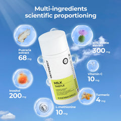 Ingredient blend in the formula: milk thistle, Vitamin C, Inositol, and Pueraria.