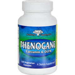 Oxylife Phenocane bottle with capsules for daily use featuring enzymes and curcumin