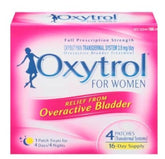 Oxytrol Women patch discreetly worn under clothing for daily use.