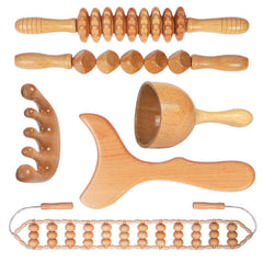 OYAMEQICH wood therapy 9-wheel stick for targeted body shaping and drainage support
