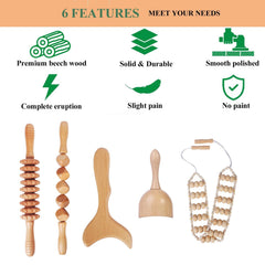 OYHMC Wood Massage Roller Rope eases back and shoulder tension.