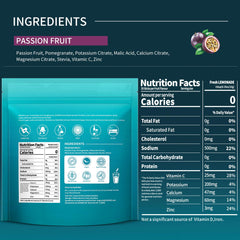 OZENKE electrolyte passion fruit pack ready to mix on the go for sugar-free refreshment.
