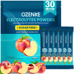 OZENKE Electrolytes Peach box on the counter for quick hydration