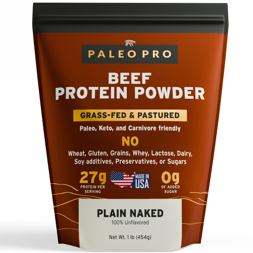 Paleo Pro protein powder bottle pour for quick post-workout protein boost