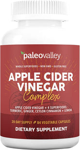 Paleovalley Apple Cider Vinegar Complex bottle for daily wellness support.